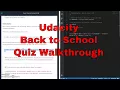 Udacity - Back to School Quiz Walkthrough