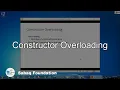 Constructor Overloading Computer Science Lecture Sabaq pk
