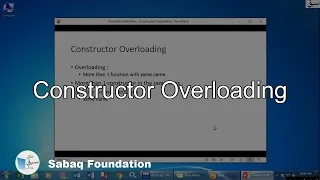 Constructor Overloading Computer Science Lecture Sabaq pk