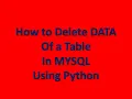 How to delete data of a table in mysql using python