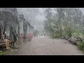 Download Lagu The biggest rainstorm in history in village, extreme heavy rainstorm flooded all the village roads
