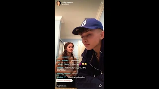 curly head matthew kissing gianna on live