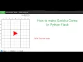 Sudoku Game First Flask Application Part 1 - Making Sudoku Grid