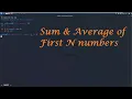 Sum and Average of First N numbers Python Programming - Leisure Codes