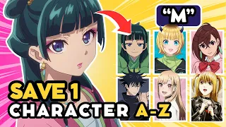 Save 1 ANIME CHARACTER For Each LETTER A Z ANIME QUIZ 