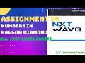 Assignment 14 Numbers in Hallow Diamond NXTWAVE CCBP Python problems in telugu
