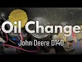John Deere 100 series lawn mower oil change demonstrated on John Deere D140