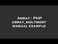 Array PHP array - multisort manual example