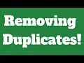Removing Duplicates in Excel