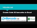 Excel Code 93 barcode image maker create print Code 93 images in MS Excel