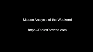 Maldoc Analysis of the Weekend