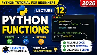 Python Functions Complete Guide for Beginners 2026 Define Call Return