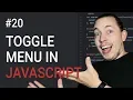 20 How to Create a Toggle Menu Part 2 Create JavaScript JavaScript Menu JavaScript Tutorial