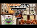 55 Halloween WINDOW Decoration Ideas 2026 Ghost Bat Silhouette Cling and Web Spooky Window Styles