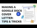 Making a Google Docs Cover Letter Tips and Tricks