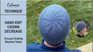 Hand Knit Crown Decrease for Circular Knitting Machine Tubes
