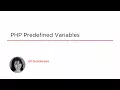 Course PHP Predefined Variables