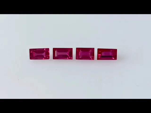 Baguette Vivid Red Ruby