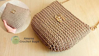 كروشيه شنطة كروس سهلة جدا للمبتدئين مع لوجو شانيل 