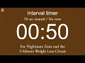 Interval timer - 50 sec rounds No rests for Nightmare Zone and the 5-Minute Weight Loss Circuit