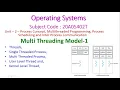 Multi Threading Model-Operating Systems-20A05402T-unit-2