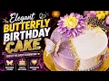 Elegant Butterfly Birt ay Cake Beautiful Purple White Cake Design Easy Cake Decoration