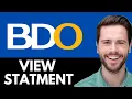 How To View Statement Of Account In BDO Online How To Get BDO Bank Statement Online