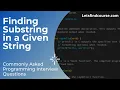 Program to Find Substring in a Given String - Letsfindcourse