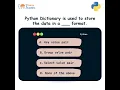 Python Dictionary Data Format Python Quiz