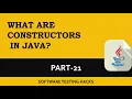 Constructors in Java Part 21 Java Tutorials