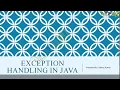 Exception Handling in Java-Object Oriented Concept Engineering VTUeLearning VTU Engineering