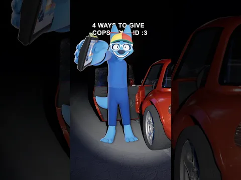 4 ways to give the cops your ID :3 #comedyskits #comedy #comedyshorts #3danimation #furry
