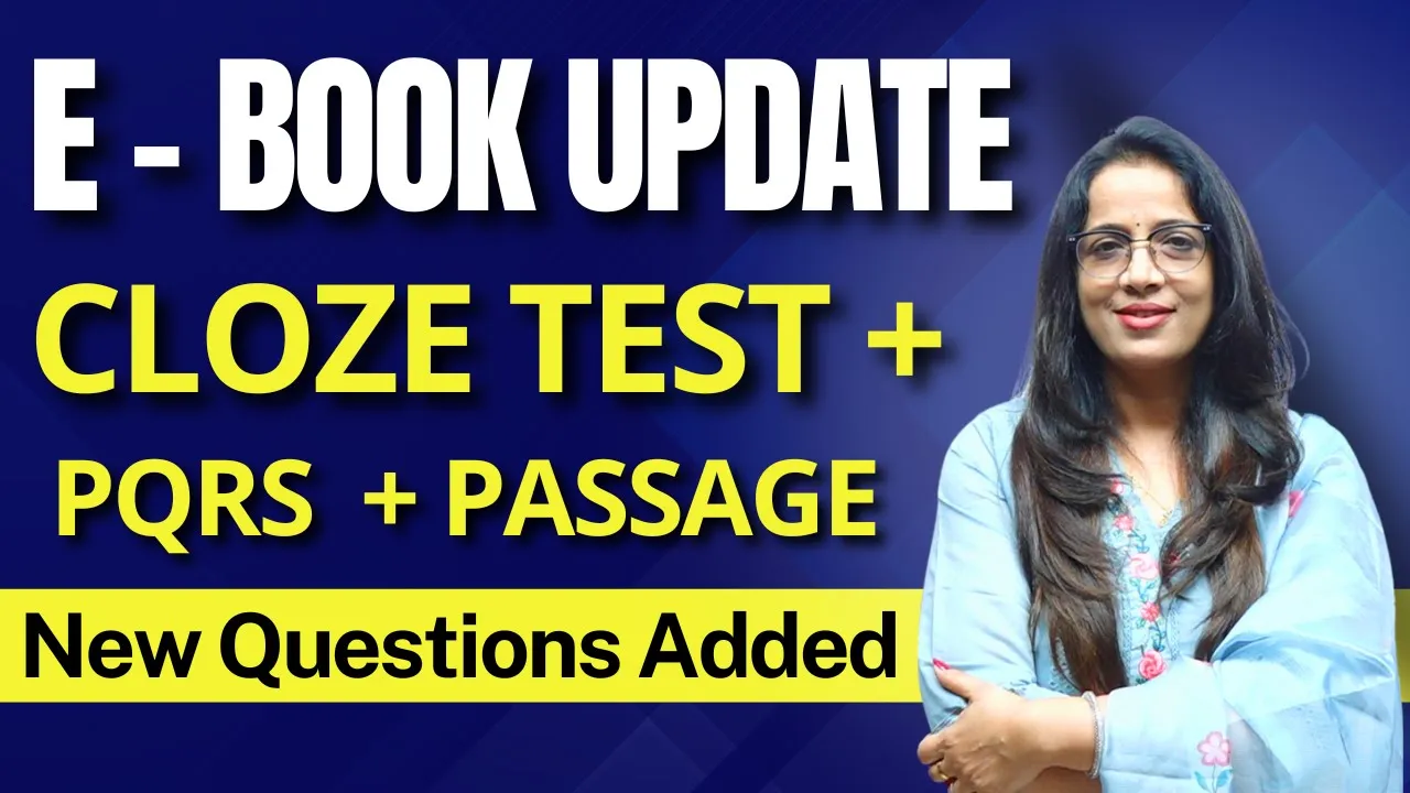 Passage + Cloze Test + PQRS E - Book Update || English With Rani Ma'am