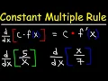 The Constant Multiple Rule For Derivatives