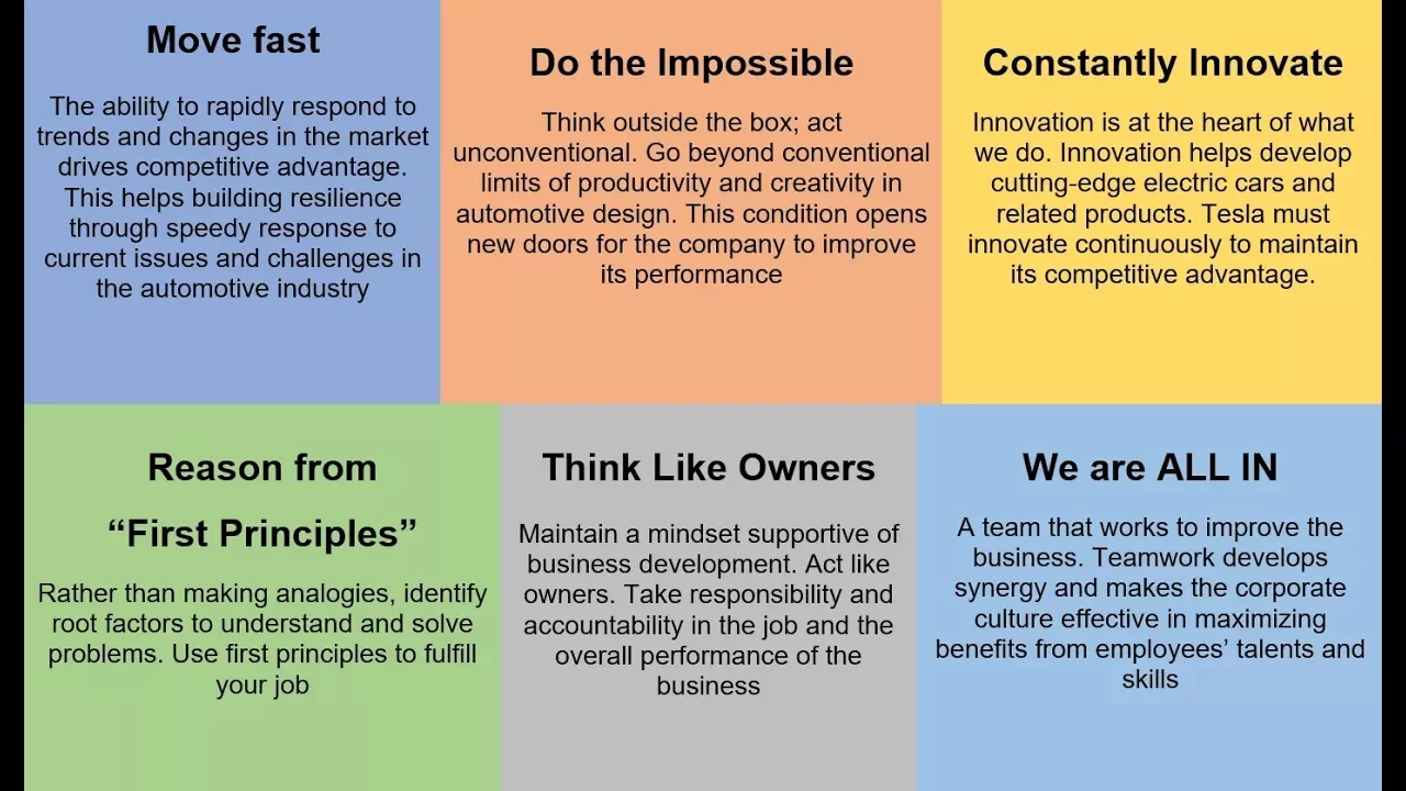 Outline Video The 6 Leadership Principles at TESLA & SPACEX via Elon Musk
