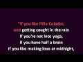 Rupert Holmes - Escape (The Piña Colada Song) KARAOKE