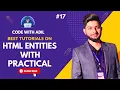 HTML Entities Web Development Full Course HTML Tutorial