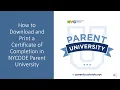 How To Download a Certificate of Completion in NYCDOE Parent University