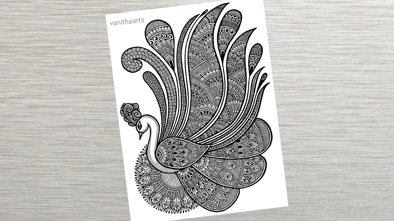 How to draw Mandala for Beginners | Peacock mandala art | Peacock drawing | stepbystep | doodle art