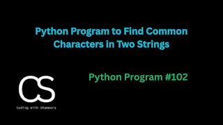 Python Program to Find Common Characters in Two Strings CodingwithShameera
