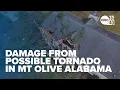 Lagu Drone video of possible tornado damage in Mt Olive Alabama on November 25, 2025
