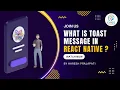 Toast Android Message In React Native Toast Message React Native Tutorial In Hindi