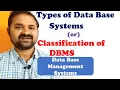 Types of Data Base Systems Classification of Data Base Management System DBMS