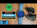 GARMIN VIVOACTIVE 4 SPOTIFY MUSIC - Complete App Setup Controls How To Download Playlists Podcasts