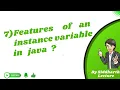 7 Feature of Instance variable in java Interview question on variable Siddharth Lecture
