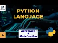 Python Basics Part 4 Operators Math Functions for Beginners