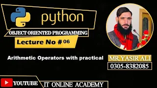 6 Arithmetic Operators in python Operators Basic to aadvance level python course 2025