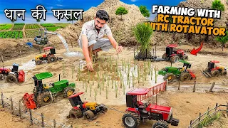 I build a Mini Rice Farm with Rc Tractor in mud 🌾Mud offroading farming with Rc Tractor 😱