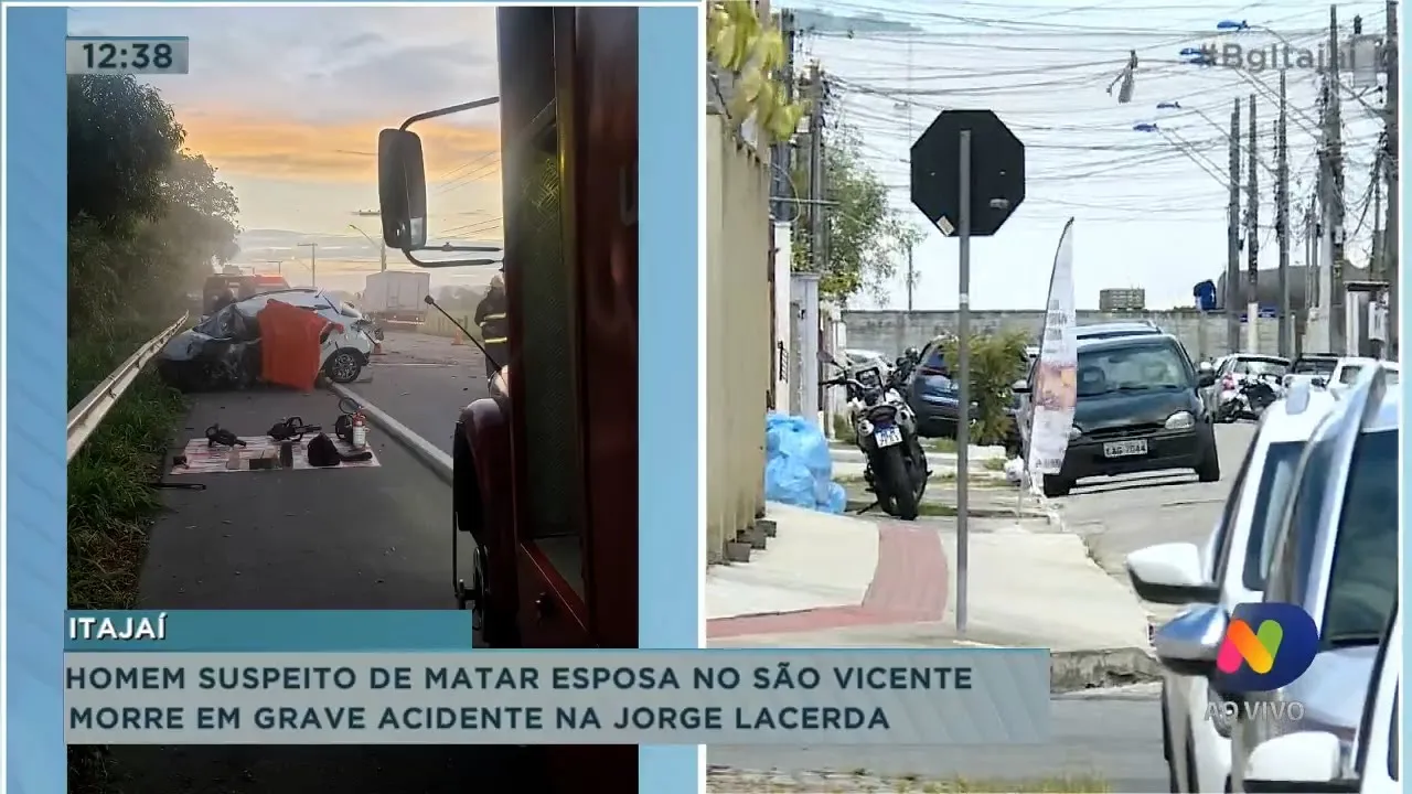 Homem suspeito de matar esposa no São Vicente morre em grave acidente na Jorge Lacerda