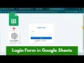 How to Create Login form in Google Sheets simple Form